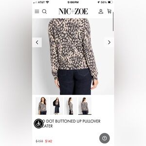 NIC+ZOE Black and Cream Dot Sweater
